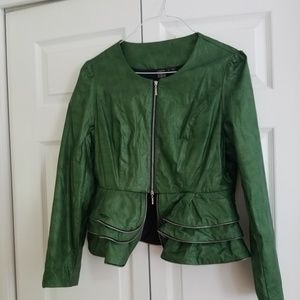 Funky Green Faux Leather Jacket